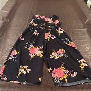 Floral Black Wide-Leg Jumpsuit